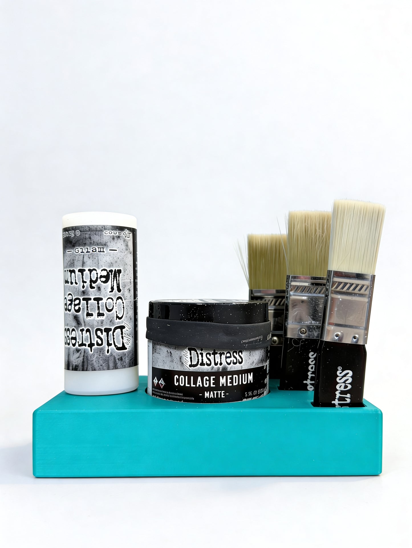 Mixed Media Adhesive Stand for Tim Holtz Distress Collage Medium, Glue & Brushes