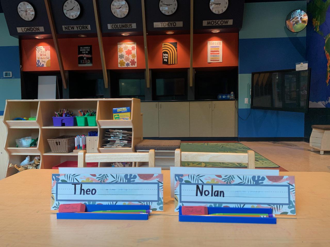 Classroom Desk Name Tag Holders - Stores Name Tag/Plate & Pencils - Accessories