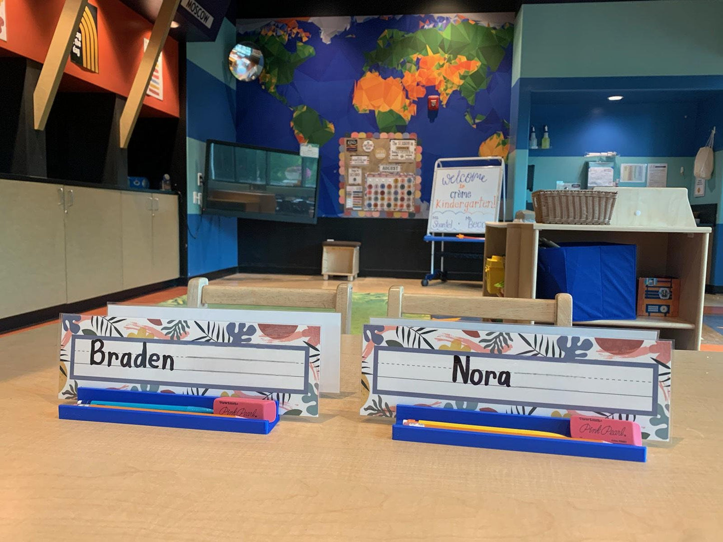 Classroom Desk Name Tag Holders - Stores Name Tag/Plate & Pencils - Accessories