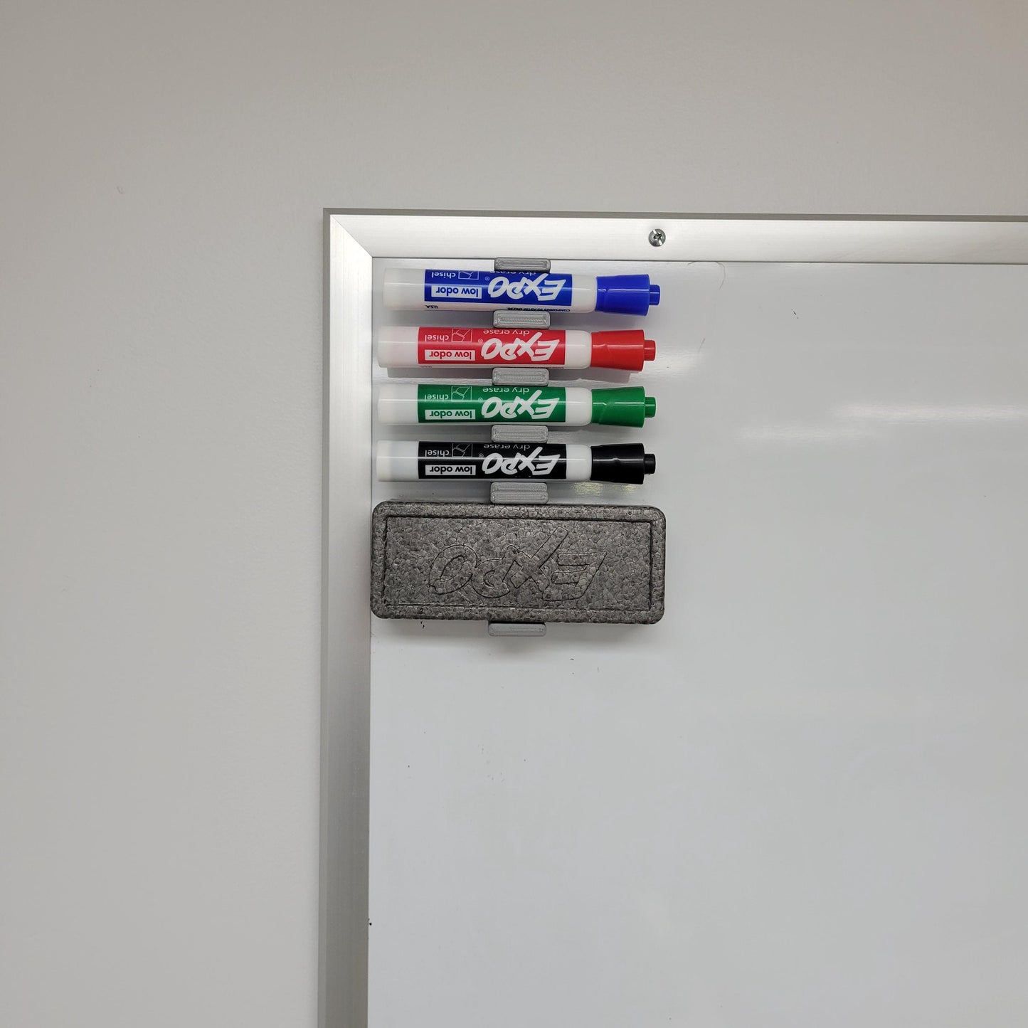 Magnetic Dry Erase Marker Holder - Securely Holds 4 Markers and Eraser, Perfect for Whiteboards, Fridges, and More