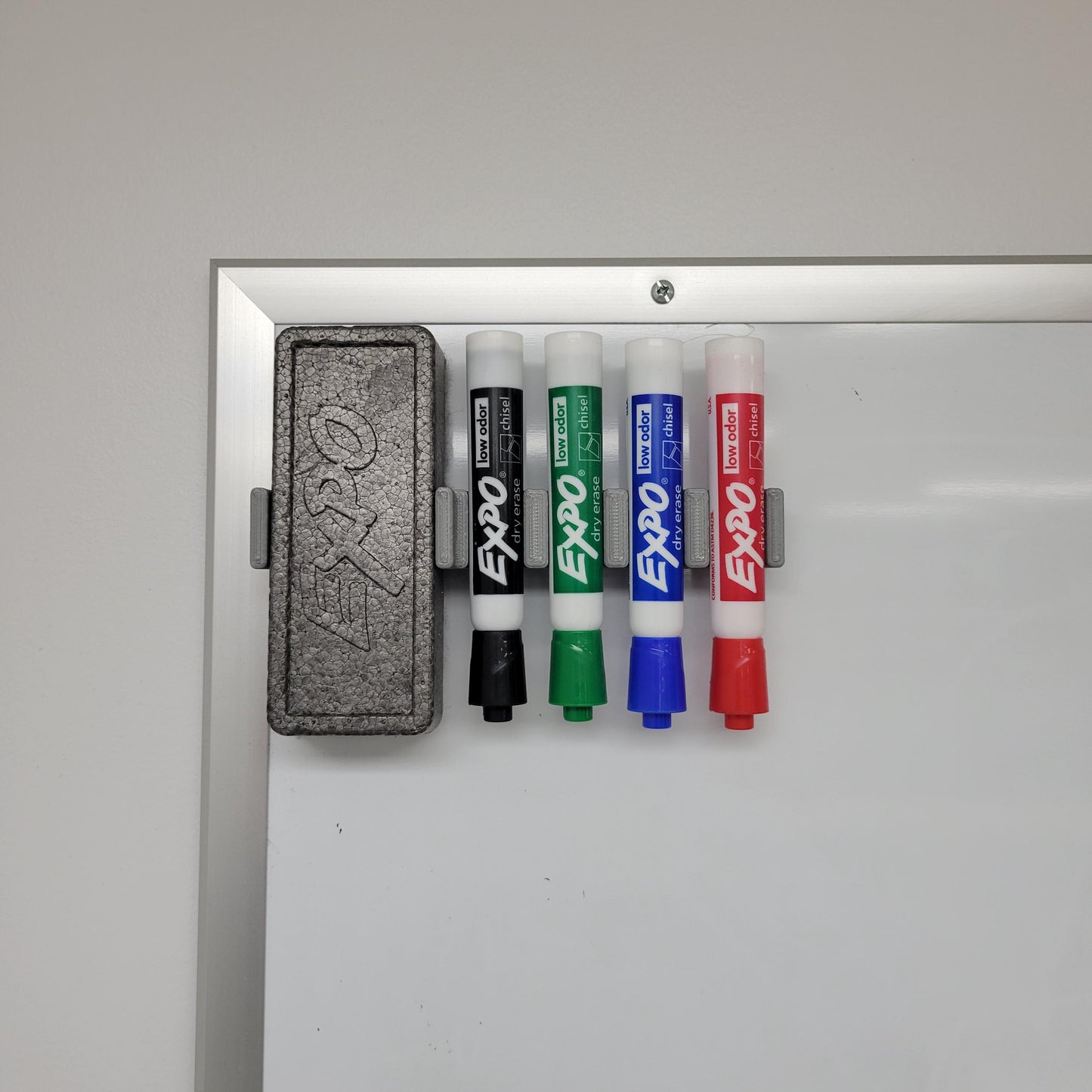 Magnetic Dry Erase Marker Holder - Securely Holds 4 Markers and Eraser, Perfect for Whiteboards, Fridges, and More