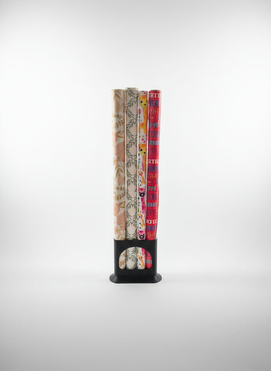Gift Wrapping Paper Holder Rack – Gift Wrap Storage Organizer for 4, 8, 12, or 16 Rolls | Wrapping Paper Storage Stand for Holiday, Birthday & Craft Room Organization