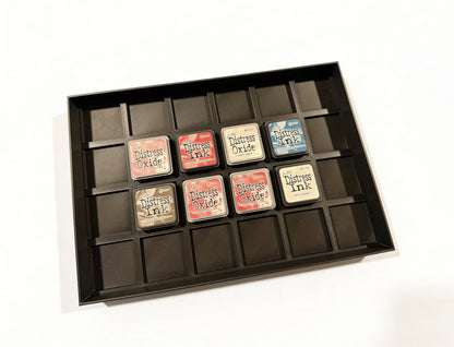 Distress Oxide Mini Ink Pad Holder – 24 Slot Storage Tray for Tim Holtz Mini Ink Pads