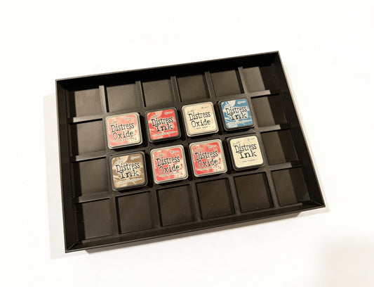 Distress Oxide Mini Ink Pad Holder – 24 Slot Storage Tray for Tim Holtz Mini Ink Pads