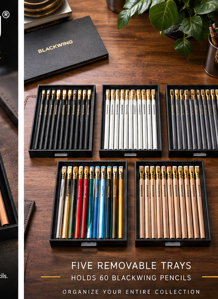 60 pencil storage organizer with five removable Blackwing pencil trays