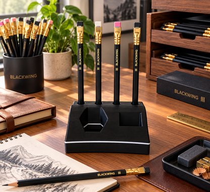 Blackwing Pencil Organizer & Desk Stand – Holder for 4 Pencils, Sharpener & Eraser