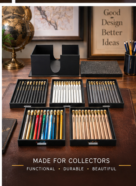 Blackwing pencil collector storage box with removable trays