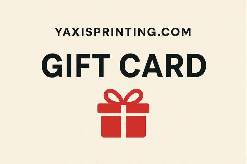 Y-axis Printing Digital Gift Card – Custom Printing Credit