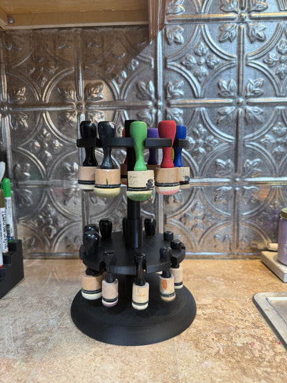 Alcohol Ink Applicator Tool Carousel – Holds 20 Applicators – Craft Storage Organizer