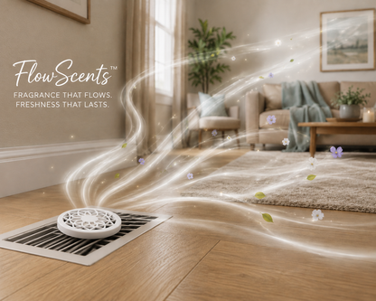 Flow-Scents™ Refillable Vent Clip Air Freshener for Home, Adjustable Fragrance Diffuser, HVAC Floor Ceiling Car Vents, Made to Order 7 Colors