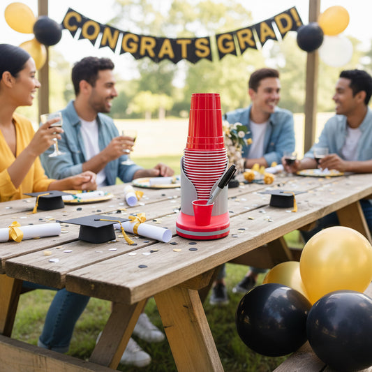 Disposable Cup Holder with Marker Slot - Party Cup Organizer for 16oz Cups