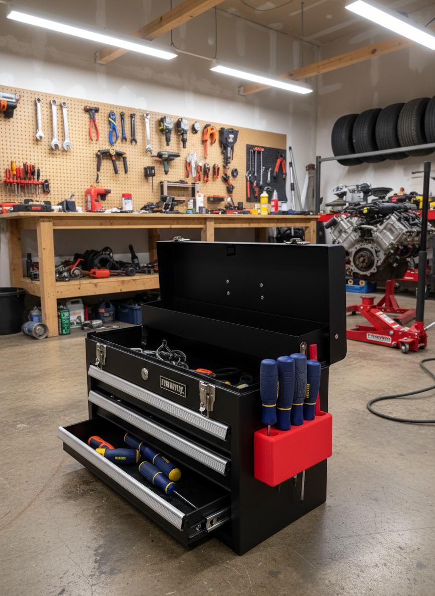 Tool Box Helper – Magnetic Screwdriver & Pencil Holder
