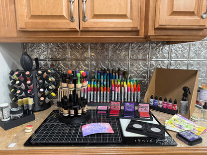 Alcohol Ink Applicator Tool Carousel – Holds 20 Applicators – Craft Storage Organizer