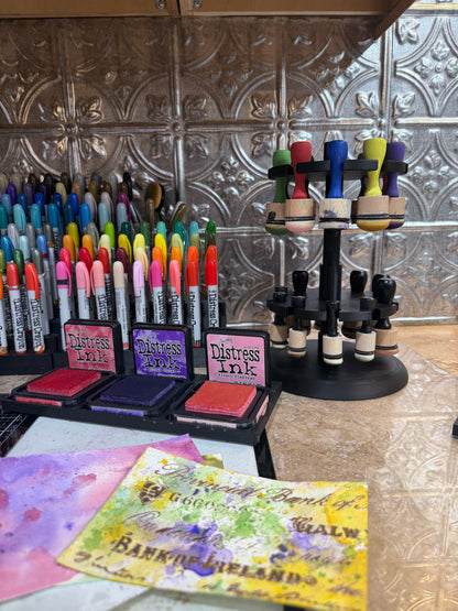 Alcohol Ink Applicator Tool Carousel – Holds 20 Applicators – Craft Storage Organizer