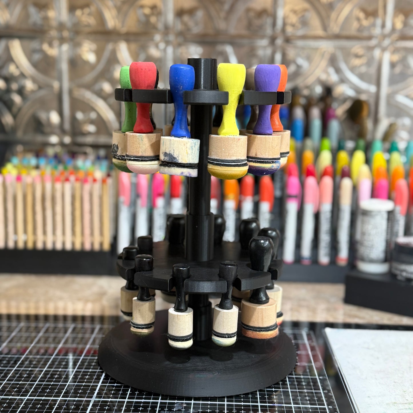Alcohol Ink Applicator Tool Carousel – Holds 20 Applicators – Craft Storage Organizer