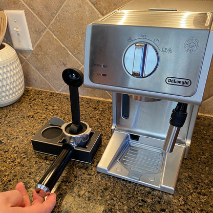 Mini espresso holder side view showing compact 6x3x1.5 inch footprint