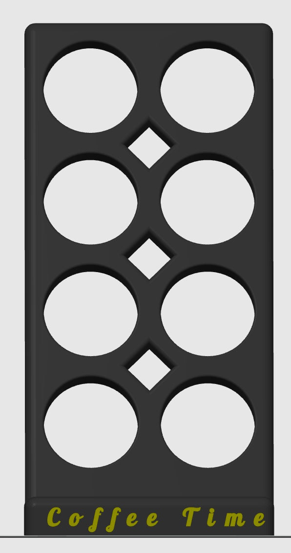 Coffee Time 8 K-cup display rack on kitchen countertop coffee bar