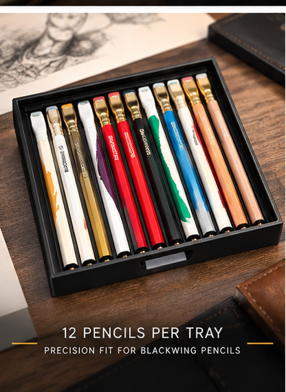 Individual storage channels organizing 12 Blackwing pencils