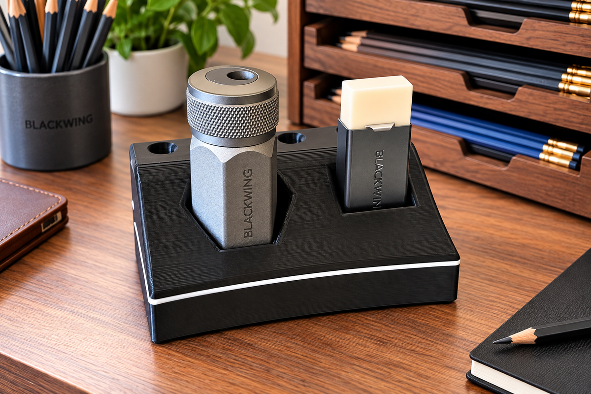 Blackwing Pencil Organizer & Desk Stand – Holder for 4 Pencils, Sharpener & Eraser