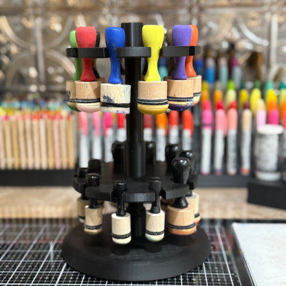 Alcohol Ink Applicator Tool Carousel – Holds 20 Applicators – Craft Storage Organizer
