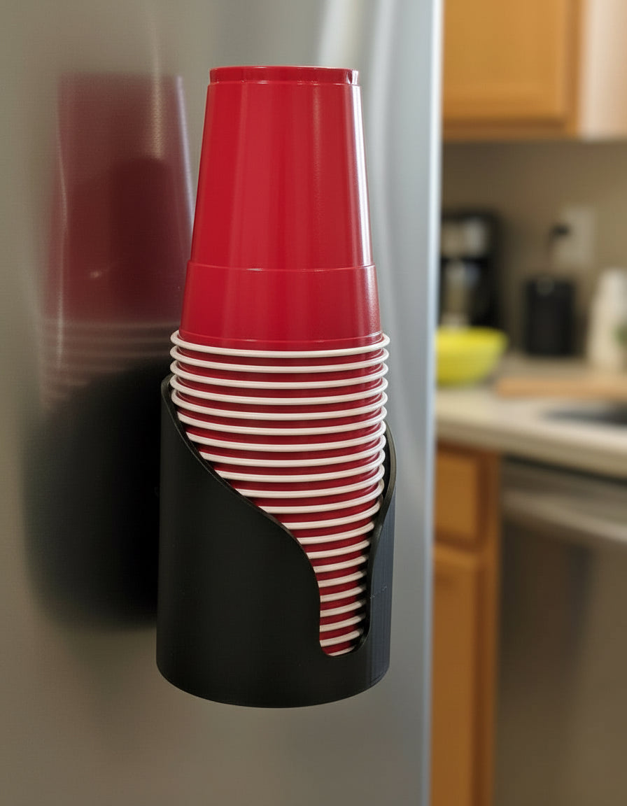Magnetic Disposable Cup Holder – Fridge-Mount Organizer for Standard Party Cups